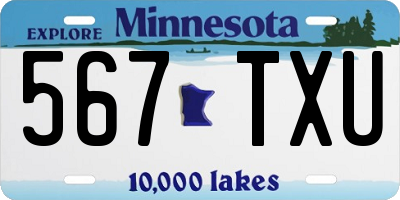 MN license plate 567TXU