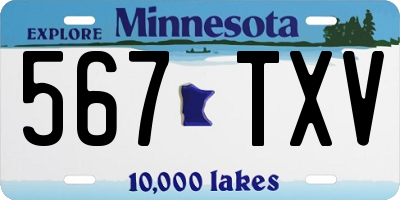 MN license plate 567TXV