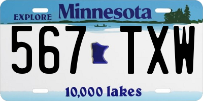 MN license plate 567TXW