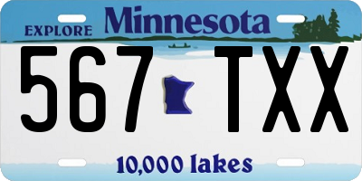 MN license plate 567TXX