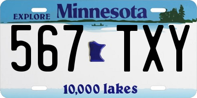 MN license plate 567TXY