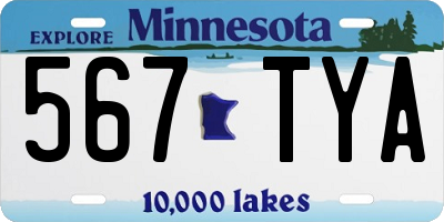 MN license plate 567TYA
