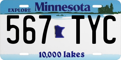 MN license plate 567TYC