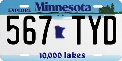 MN license plate 567TYD