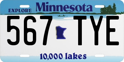 MN license plate 567TYE