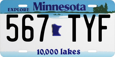 MN license plate 567TYF