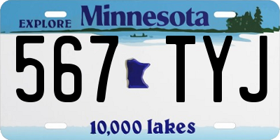 MN license plate 567TYJ