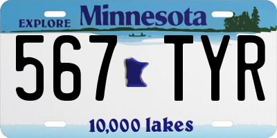 MN license plate 567TYR