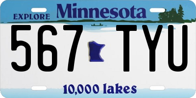 MN license plate 567TYU