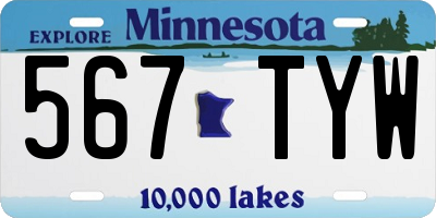 MN license plate 567TYW