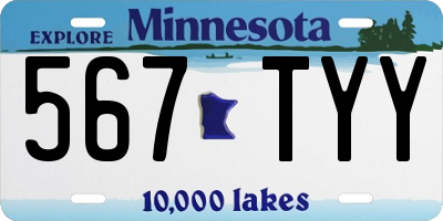 MN license plate 567TYY