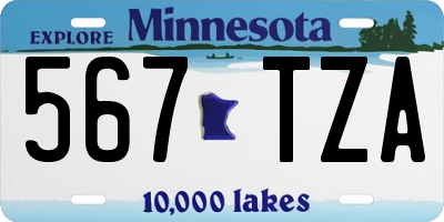 MN license plate 567TZA