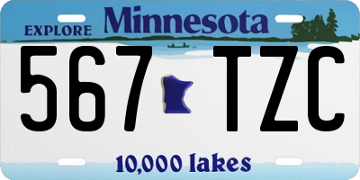 MN license plate 567TZC