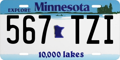 MN license plate 567TZI
