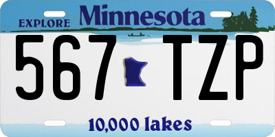 MN license plate 567TZP