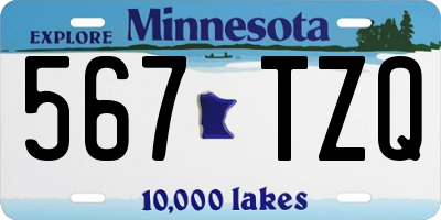 MN license plate 567TZQ