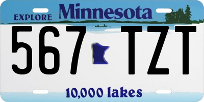 MN license plate 567TZT