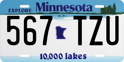 MN license plate 567TZU