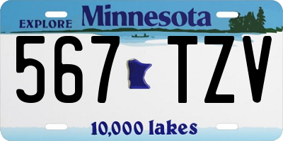 MN license plate 567TZV