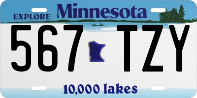 MN license plate 567TZY