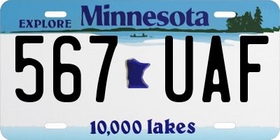 MN license plate 567UAF