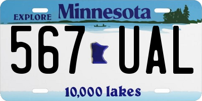 MN license plate 567UAL