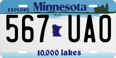 MN license plate 567UAO