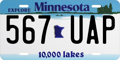 MN license plate 567UAP
