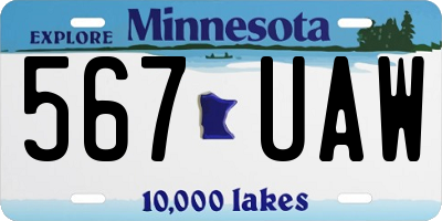 MN license plate 567UAW