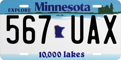 MN license plate 567UAX