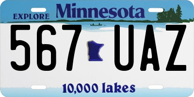 MN license plate 567UAZ