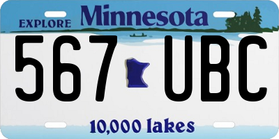 MN license plate 567UBC