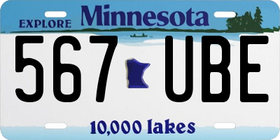 MN license plate 567UBE
