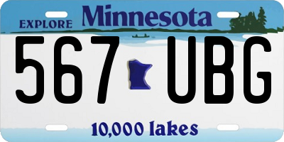 MN license plate 567UBG
