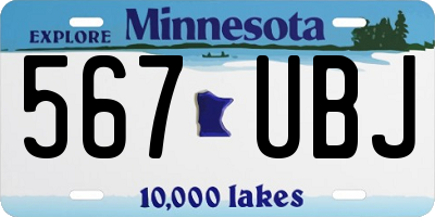 MN license plate 567UBJ