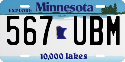 MN license plate 567UBM