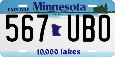 MN license plate 567UBO