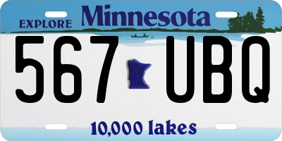 MN license plate 567UBQ