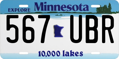 MN license plate 567UBR