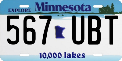 MN license plate 567UBT