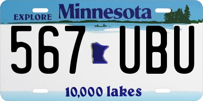 MN license plate 567UBU