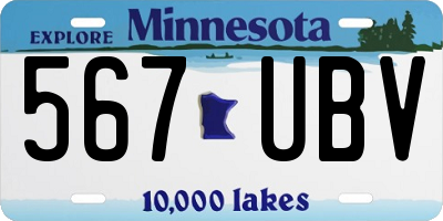 MN license plate 567UBV