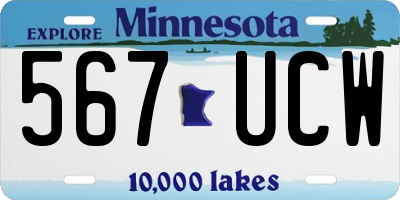 MN license plate 567UCW