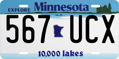 MN license plate 567UCX