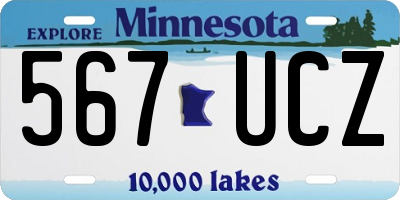MN license plate 567UCZ