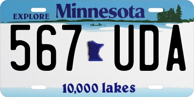MN license plate 567UDA