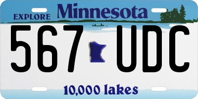 MN license plate 567UDC