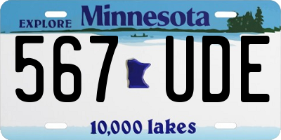 MN license plate 567UDE