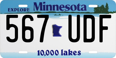 MN license plate 567UDF