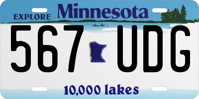 MN license plate 567UDG